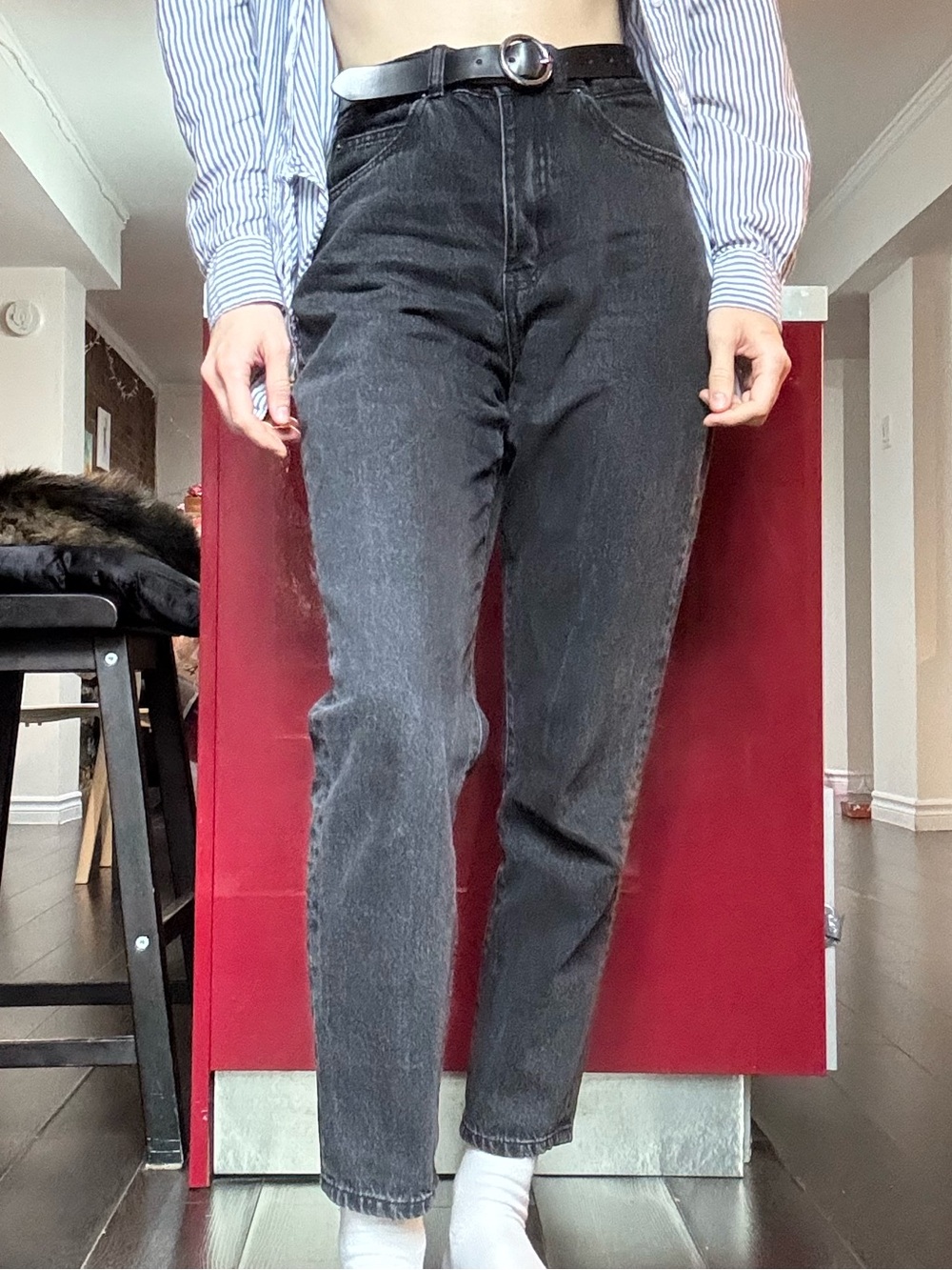 Black High-Waist Straight Jeans - Classic Women's Fit Dr Denim